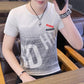 Men's Cotton Short-sleeved T-shirt Round Neck Korean Version of The Trend of Youth Short-sleeved Men's T-shirt Slim Summer Clothes