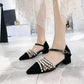 Plus Size 35-39 Summer Women Bohemian Prom High Heels Wear-resistant Non-slip Office Lady Sandals Pearl Shoes