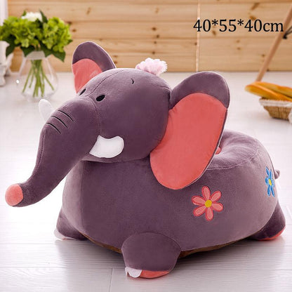 Thicker and Softer Plush Baby Sofa Living Room Baby Room Bedroom 1-6 Years Old Cartoon Animal Seat Giraffe Elephant Children's Sofa Elastic Sponge