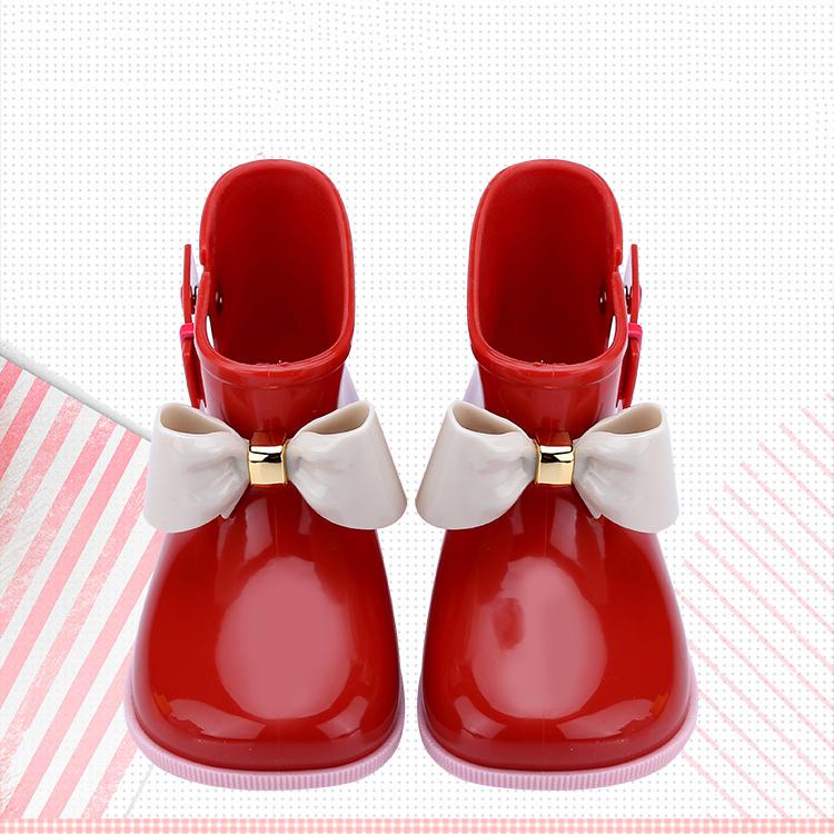 Children's Rain Shoes Water Shoes Non Slip Girls and Boys Bow Decoration Rain Boots Cartoon Four Seasons Rubber Rain Boots