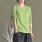 Pure Cotton Long-sleeved T-shirt Spring and Autumn Women's Top Cotton Loose Solid Color Large Size Bottoming Shirt