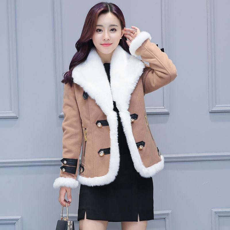 Autumn and Winter New Style Short Lamb Wool Coat Women's Corduroy Cotton-padded Coat Padded Coat Padded Coat