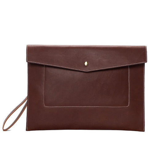 Business Briefcase Men PU Leather Zipper Snap Waterproof Handbag Clutch Bags Travel Messenger Bag