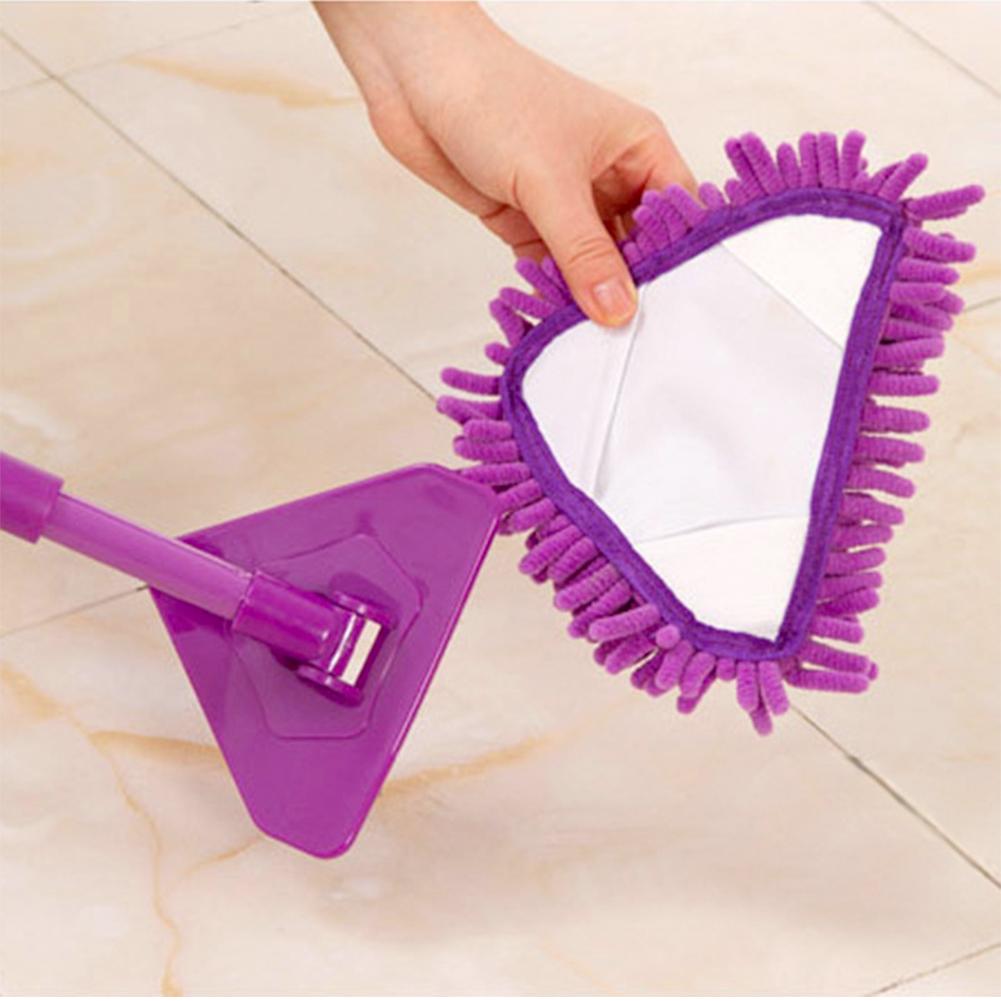 Triangle Cleaning Mop Retractable Glass Cleaner Chenille PP Iron Material Easy Installation Storage
