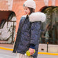 Children's Down Jacket Girl Mid-length Down Jacket Loose and Thick To Keep Warm