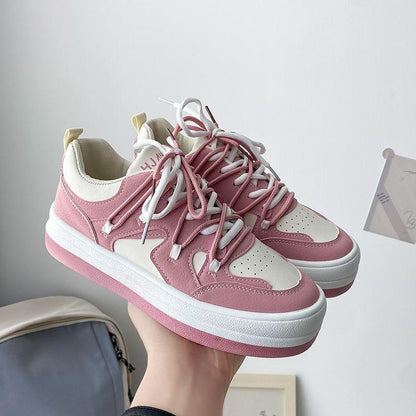 Ins Tide All-match Hong Kong Style Student Casual Sports Shoes Female White Shoes Korean Color-blocking Street Clapper Shoes