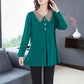 Spring and Autumn Long-sleeved T-shirt Loose Solid Color Top Casual Round Neck Bottoming Shirt