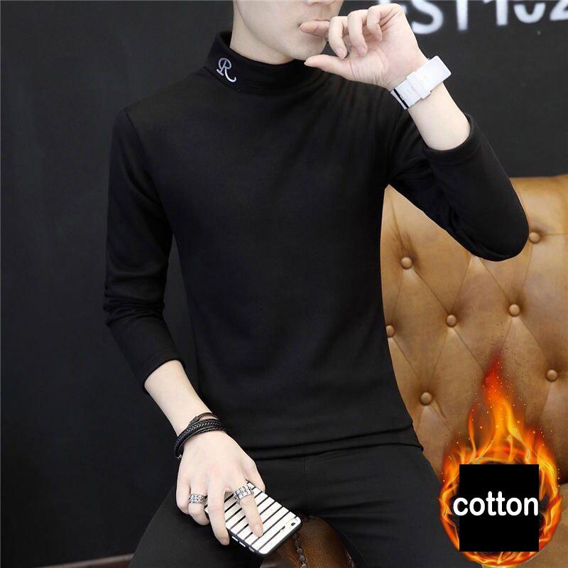 Autumn and winter warm slim body shirt long-sleeved T-shirt men fashion wild sweater men