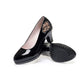 Women's Spring and Summer Plus Size Soft Sole Single Leather Shoes Office Ladies' Rhinestones Black High-heeled Shoes