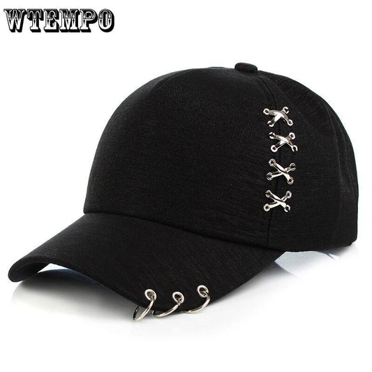 Dad Hat Creative Piercing Ring Baseball Cap Punk Gorras Bone Masculino Feminino Beisbol Hip Hop Snap