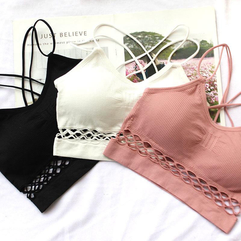 Beautiful Back Wrapped Chest Sexy Hollow Yoga No Steel Ring Underwear Girls Underwear Suspenders Small Vest Yoga Vest Small Chest Underwear