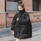 Winter Short Capless Stand-collar Down Padded Jacket Women Loose Bread Coat Stand-up Collar Loose Winter Thick Warm Cotton Jacket