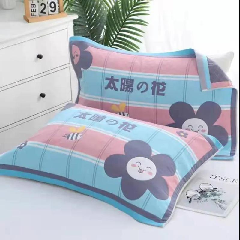 Cotton Gauze Pillow Towel Large Pair High-end Adult Thickened Couples Do Not Shed Hair Do Not Fade Pillow Towel