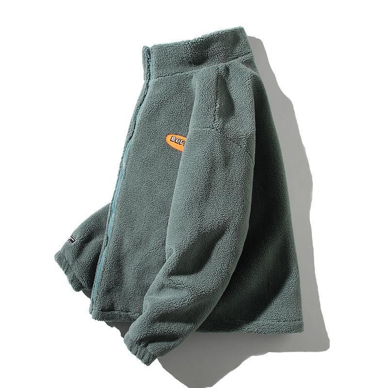 Winter Men's Padded Jacket Stand-up Collar Short Youth Lamb Wool Cotton Jacket Korean Version of The Trend Ins Style Cotton Jacket