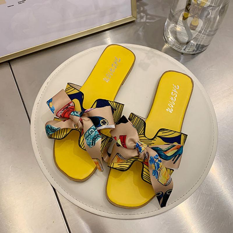 Slippers Women's Outer Wear Summer Tow Bowknot Student Sandals Women's Fashion Casual Wild Women