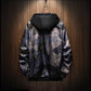 Autumn Men's Jackets Coats Male Casual Slim Stand Collar Print Bomber Jacket  Both Sides To Wear