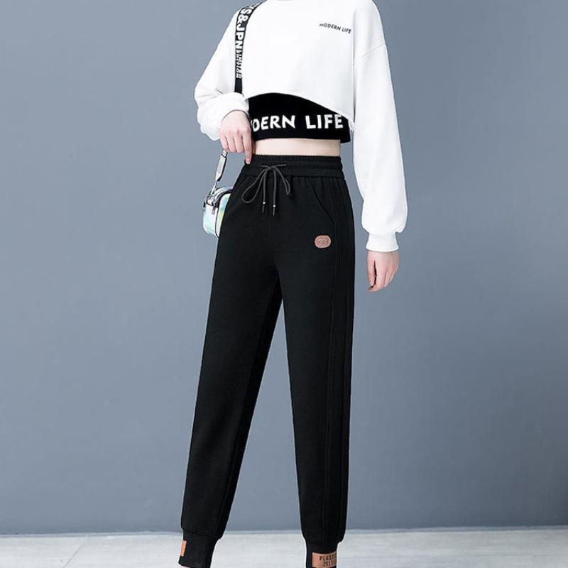 White Sports Pants Women's Spring and Summer Thin Loose Loose Beam Feet Explosion Models Small Pants Ins Tide
