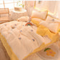 Princess Style Milk Velvet Winter Thick Crystal Velvet Four-piece Double-sided Quilt Cover Coral Velvet Bed Linen