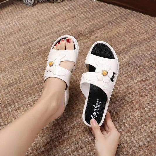 Women's  Slippers Summer Outdoor Wear Thick Bottom Wedge Heel Indoor Non-slip Slippers