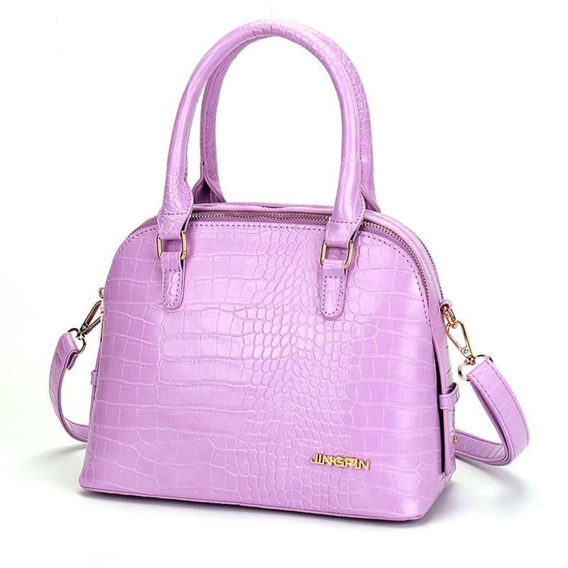 Light Luxury Leather Cowhide Handbags Casual Fashion Shell Bag Crocodile Pattern Soft Leather Ladies One-shoulder Messenger Handbag