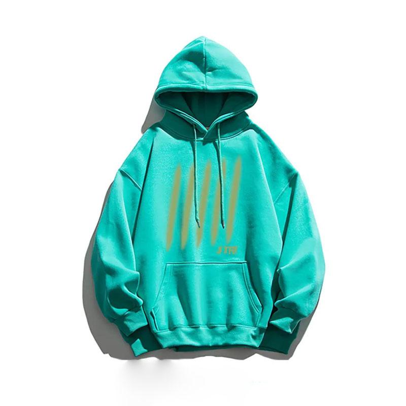 Personality Scratch Printing Winter Warm Long-sleeved Hooded Sweater Loose and Versatile Couple Jacket Men