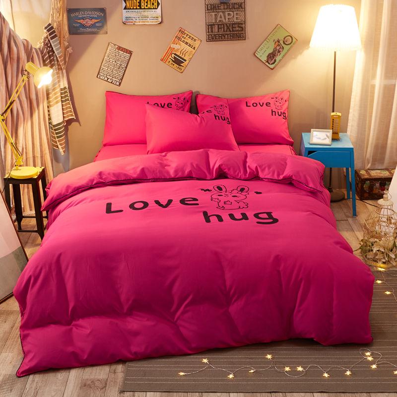 Home Texitle Bedding Sets 3/4PCS  Set Fashion Simple Bedding Bedclothes Bed Sheet Set