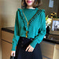 Autumn and Winter Lace Knitted Sweater with Long-sleeved Bottoming Shirt Fashion Round Neck