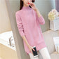 Autumn and Winter Sweater Mid-length Loose Padded Bottoming Shirt Half High Neck Large Size Fashionable Women's Jacket