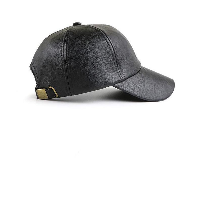 Pu Leather Baseball Cap Embossed Stencil Letters Men's Outdoor Peaked Cap Casual Warm Hat Waterproof Breathable Baseball Cap