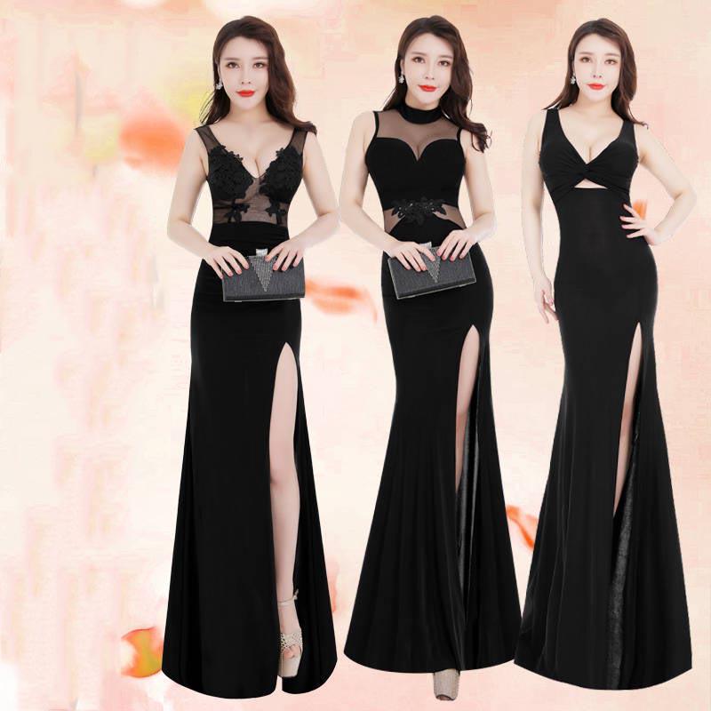Night Sexy Sexy Low-cut Evening Dress Female Nightclub Temperament Dinner Lady Dress Skirt Dress