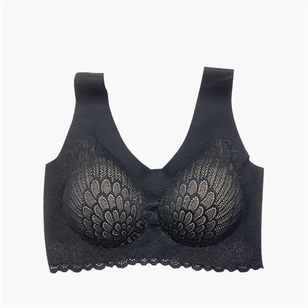 Ladies Beauty Back Lace Edge Breathable Thin Latex Top Support Gather No Trace No Steel Ring Shockproof Soft and Comfortable Sports Bra