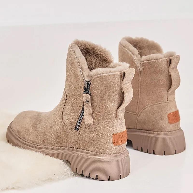 Snow Boots Women Winter Mid-tube Plus Velvet Thick Warm Cotton Shoes Winter Boots