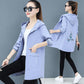 Jacket Women's Embroidered Autumn Plus Size Windbreaker Women's Mid-length Korean Loose Hooded Jacket Tops