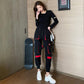 Pants Women's Loose All-match Trend Overalls High-waisted Thin Black Sports Pants Female High-waist Students