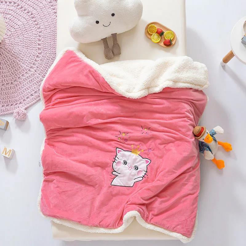 Winter Plush Warm Baby Quilt Newborn Baby Quilt Small Wool Blanket Children's Quilt Thickened In Autumn and Winter