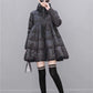 Cute Cape-style Down Padded Jacket, Female Flared Padded Jacket, Belly-covering Padded Jacket