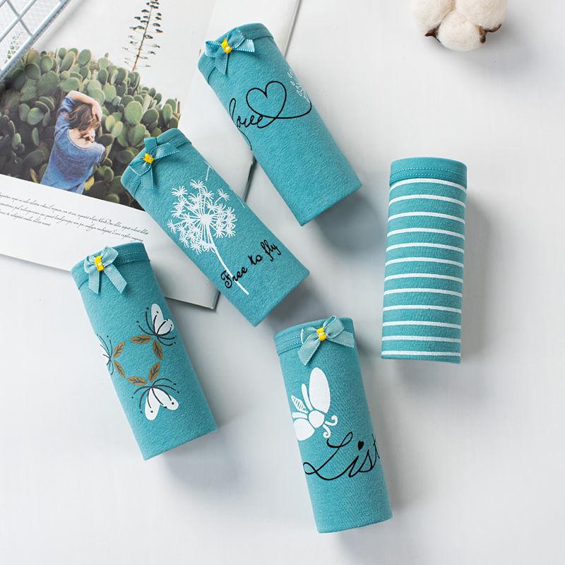 5-Pack Women's Plus Size Underwear Student Low-rise Women's Cotton Underwear