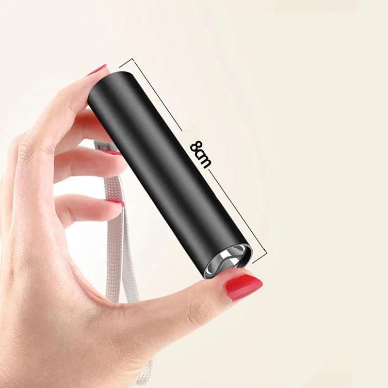 1/5pcs Mini Flashlight Strong Light USB Rechargeable LED Light Outdoor Long Shot Pocket Flashlight 8cm Long