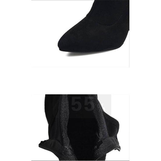 Autumn Winter Boots Women High Heels Female Martin Boots Ankle Buckle Fashion Pointed Toe 8.5CM