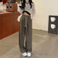 Drawstring Sports Pants Women's Spring and Summer High Waist Straight Loose Drape Pants Casual Lazy Wind Wide Leg Pants