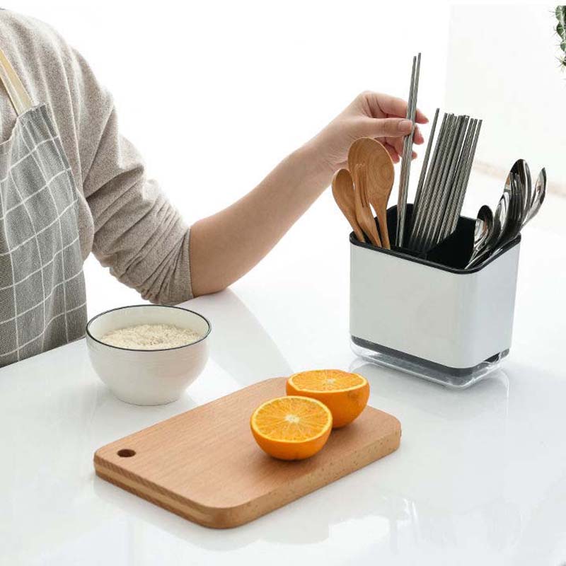 Multi-function Drain Home Cutlery Storage Kitchen Tableware Spoon Storage Box