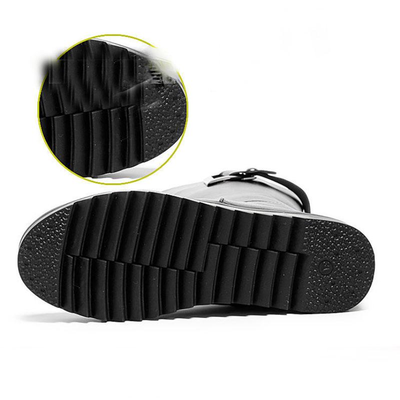 Mid-tube Autumn and Winter Women's Boots Warm and Velvet Cotton Boots Flat-bottomed Flat-heeled Women's Shoes