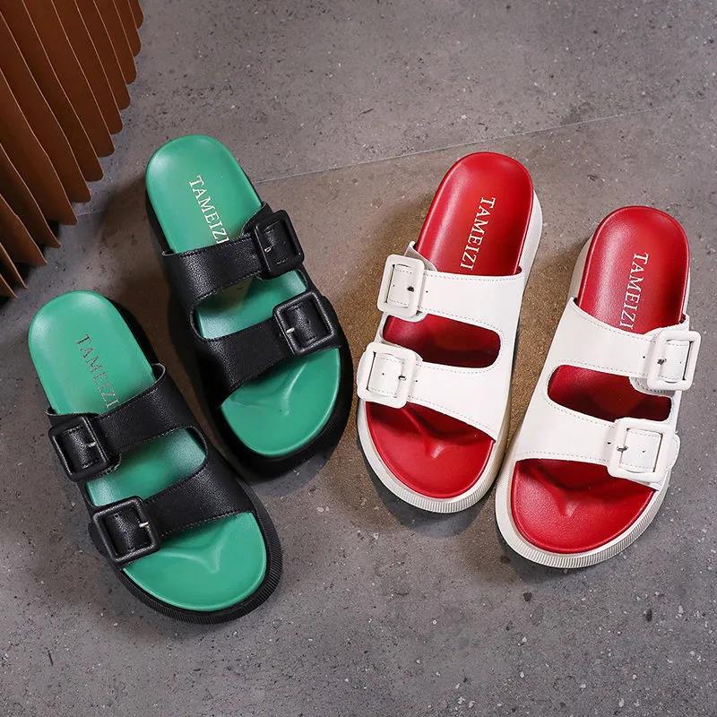 High-end Thick-soled Slippers Women Summer Outing All-match Fashion Korean Fairy Sandals for Outer Wear