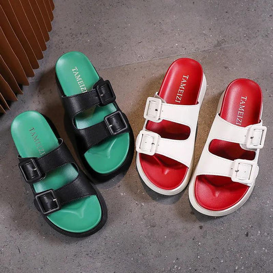 High-end Thick-soled Slippers Women Summer Outing All-match Fashion Korean Fairy Sandals for Outer Wear