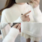 Long Faux Mink Fleece Sweater Winter Bottoming Sweater Thick Warm Knitted Lace Stitching Mohair Sweater Dress