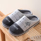 Household Cotton Slippers Men's Home Autumn and Winter Thick Bottom Non-slip Indoor Warm Plush Shoes