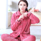 Pajamas Women's Coral Fleece Thickening Ladies Flannel Suit Long-sleeved Plus Size Winter Home Service Will Not Shed Hair and Will Not Fade