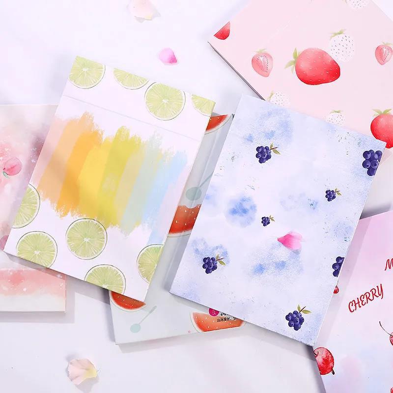 Fruit Pattern Makeup Mirror Folding and Portable HD Paper Rectangular Travel Bedroom Dressing Table
