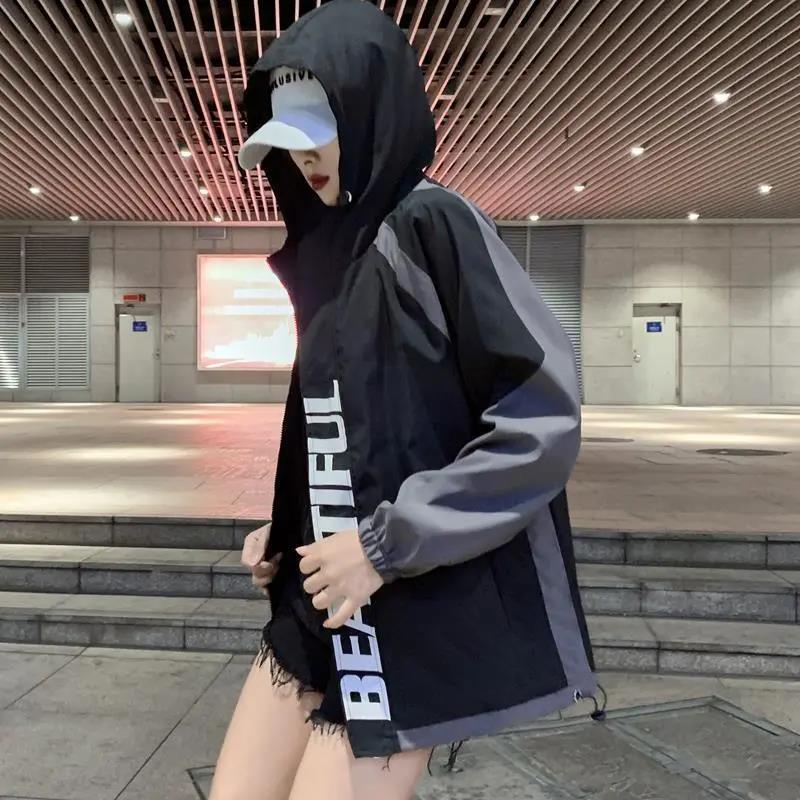 Women Waterproof Jacket Spring Boutique Hooded Windbreaker Soft and Comfortable Top Casual Loose Coat