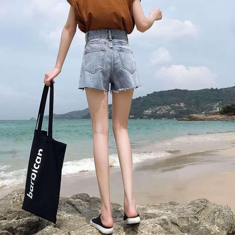 WTEMPO Denim Shorts Women's High Waist Summer Students All-match Thin and Loose A-line Wide-leg Pants